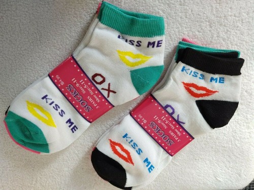 Knöchelhohe Damensocken Kiss Me buntes Sortiment Größe 9-11 ~ 3er Pack - Bild 1 von 4