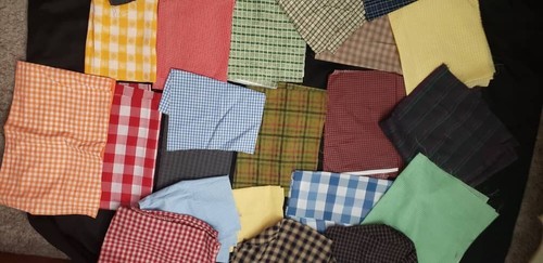 New Quilting Striped Gingham Fabric Scraps Quilts Crafts - Lot of 30 - Picture 2 of 12