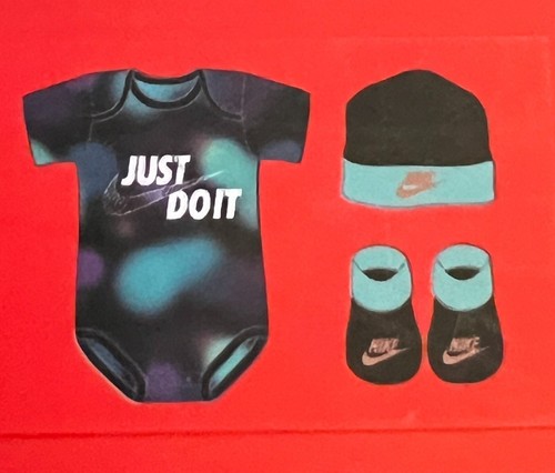 Nike Air Baby 3-teiliges Box Set Body Beanie Booties 0-6 Monate Farben zur Auswahl NEU - Bild 5 von 36
