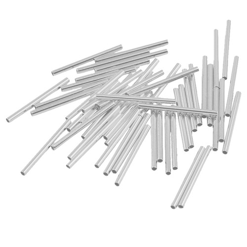 50pcs Silver Rose Gold Straight Tube Spacer Loose Bead Jewelry Findings - Picture 22 of 29
