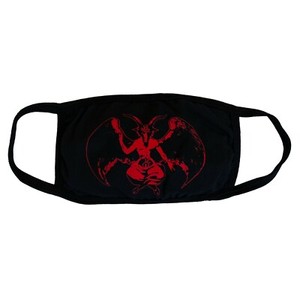 Kreepsville-666-Gothic-Satanic-Baphomet-Red-Goat-Black-Fabric-Reusable-Face-Mask