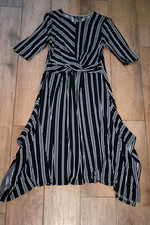 NEW! MARK HEYES midi dress SIZE 10 dip hem stretch office work asymmetric