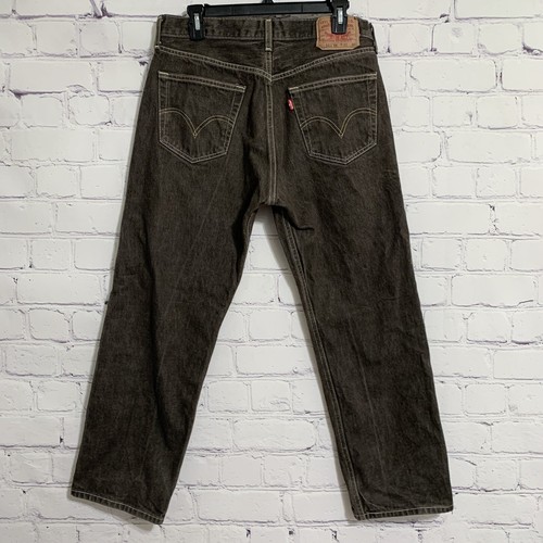 Jeans Levi's 501xx vintage 32x27 marrone taglio dritto cotone - Foto 2 di 4