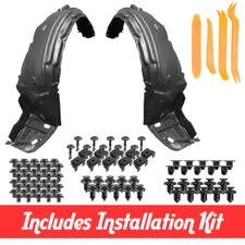 Left & Right Side Fender Liner Set w/ Clips For 2008-2012 Honda Accord Coupe