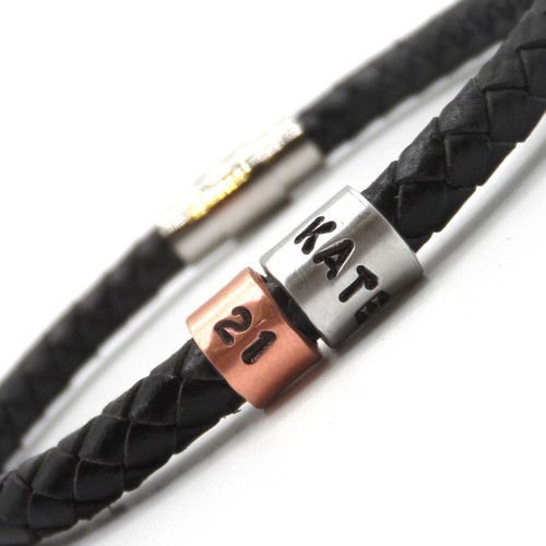 Geschenk zum 21. Geburtstag - personalisiertes Lederarmband - Sohn Bruder Enkel Jungen - Bild 10 von 15