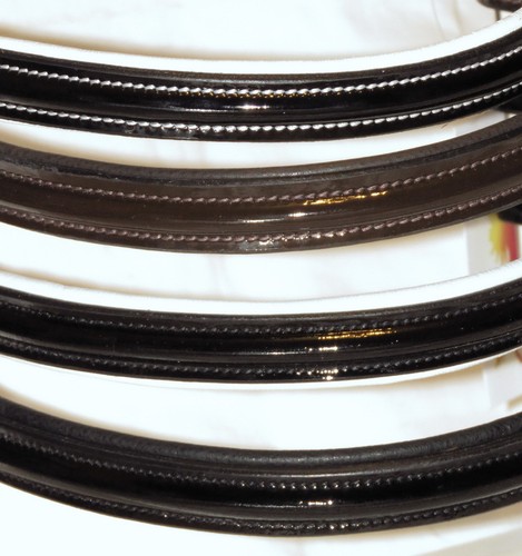 FSS Comfort Padded SHINEY PATENT GLOSS German Leather Straight Browband 4Bridle - Picture 3 of 3