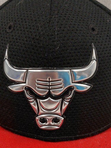 New Era Chicago Bulls NBA 9FIFTY Snapback Baseball Cap Hat Red Black Mens Teens - Picture 8 of 17