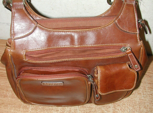 BORSA A TRACOLLA DONNA VINTAGE ROSETTI VINILE MARRONE CON PIÙ SEZIONI - Foto 11 di 12