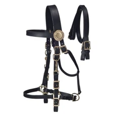 Australian Supreme Leather Bridle - Halter Combo with Reins - Black or Brown