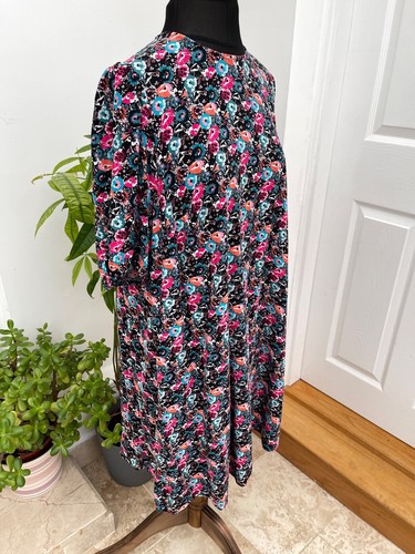 Next Dress Size 14 Loose Fit Tunic Style Sheath Floral Print Knit - Picture 6 of 12