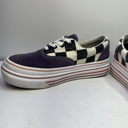 Vans 721356 platform a scacchi viola scamosciato US donna 7, uomo 5,5, UK 4,5, EU 37 - Foto 11 di 20