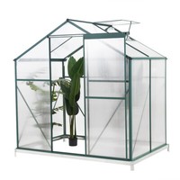 Walk-In 4 x 6FT Polycarbonate Greenhouse Plant Galvanized Aluminium Shed