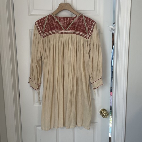Guatemalan Hand Embroidered Woven Folk Art Blouse Dress Small Medium - Picture 5 of 12