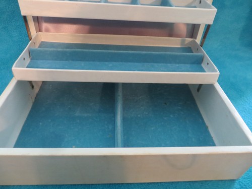 Vintage 1950-60's MELE Jewelry Box Large 3 Tier Organizer Storage Case Ivory - Picture 5 of 8