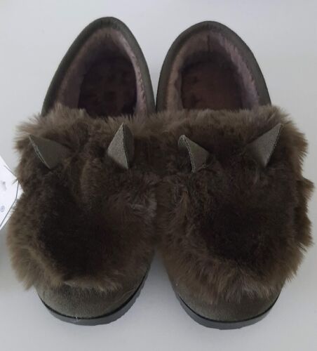 Bunny EarsWomens Plush Novelty Slippers Size 6.5 Fuzzy Green 39 House shoes New - Picture 3 of 9