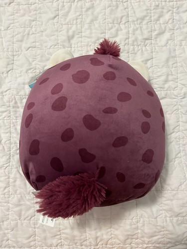 New NWT Squishmallow 11” Gino Burgundy Pink Hyena RARE Kellytoy Jazzwares Rare - Picture 2 of 3