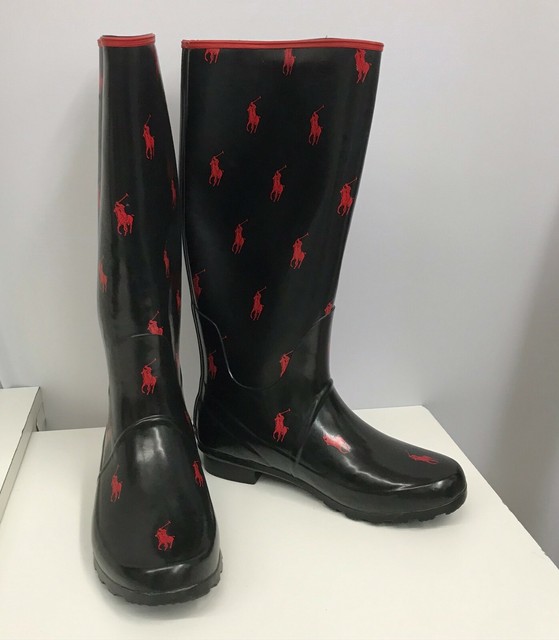 ralph lauren black rain boots