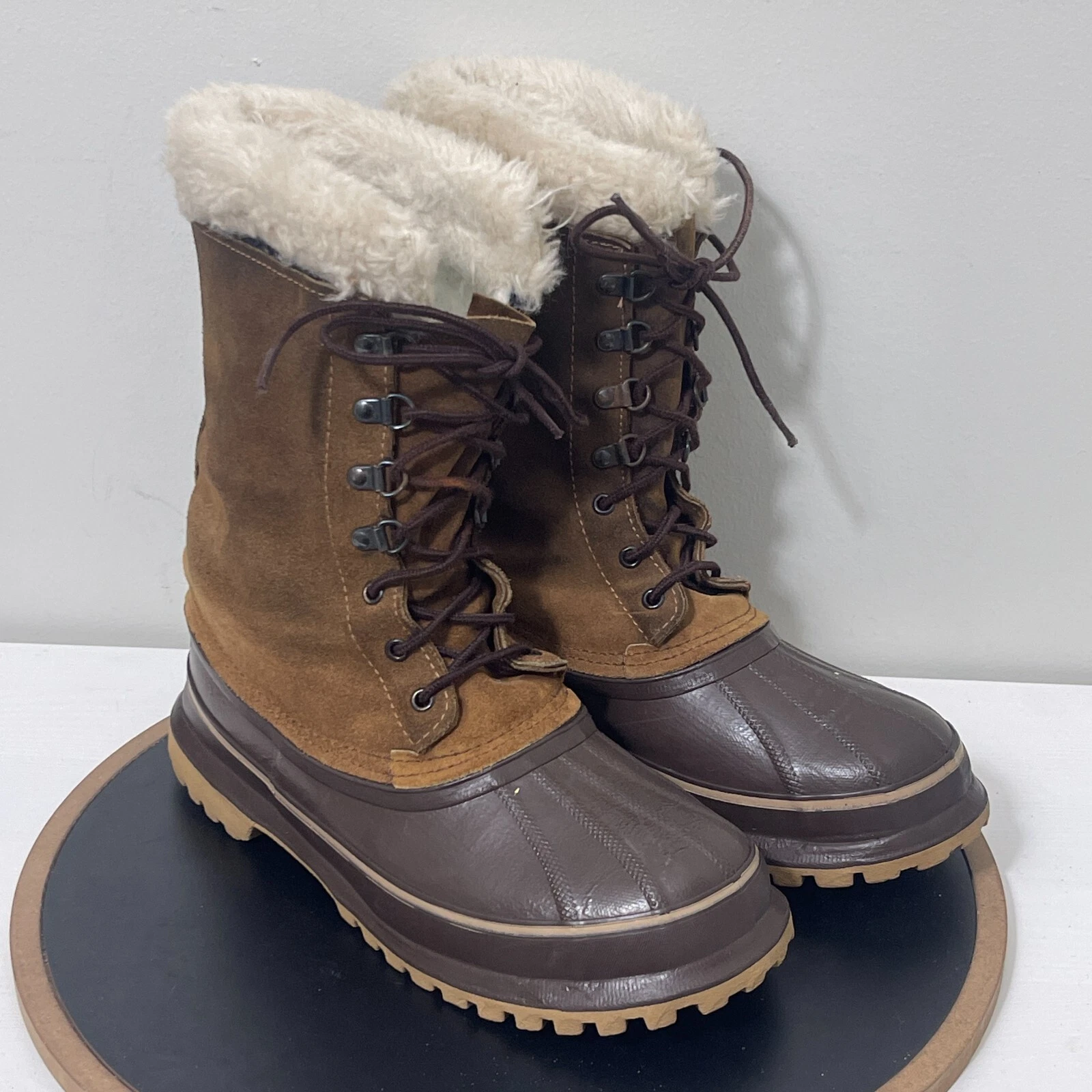 sorel vintage power kaufman caribou rubber snow winter boots