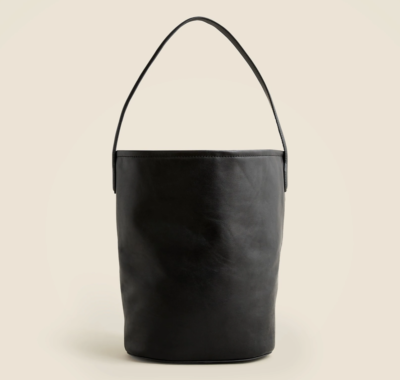 #ad #ad New JCREW Berkeley Bucket Bag in Leather Black $198 BR088