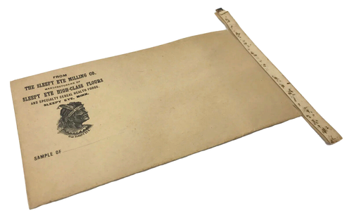 Antique Sleepy Eye Milling Co Flour Sample Bag Beecher The Weaver Envelope USA