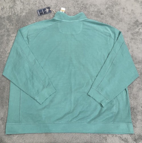 Tommy Bahama Ben & Terry Half-Zip Sweatshirt Mens 4XLB Bristol Blue Indigo Palms - Picture 9 of 10
