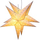 Twinpack White Christmas Paper Star 5 Leaf 'Star Cutting' 24" with 10 LED