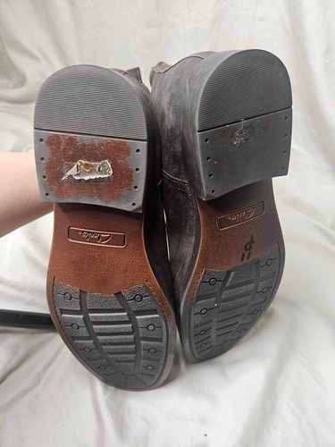 Clarks Chelsea Wildleder Stiefel Herren 10,5 Braun Leder Zum Überziehen Knöchelkappe Zehe Schuhe - Bild 6 von 8