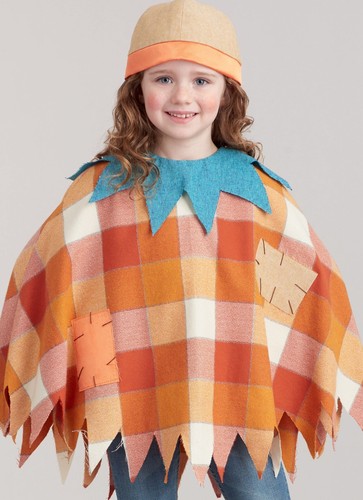 SIMPLICITY 9351 CHILD'S HALLOWEEN PONCHO & MASKS Sewing Pattern Sizes s - L - Picture 5 of 15