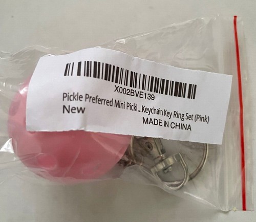 Pack of 5 New Pickle Preferred Mini Pickleball Key Chain Key Ring Set - Picture 2 of 5