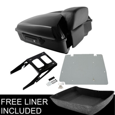 Chopped Trunk Backrest Two-Up Mount Rack Plate Fit For Harley Sport Glide 18-up