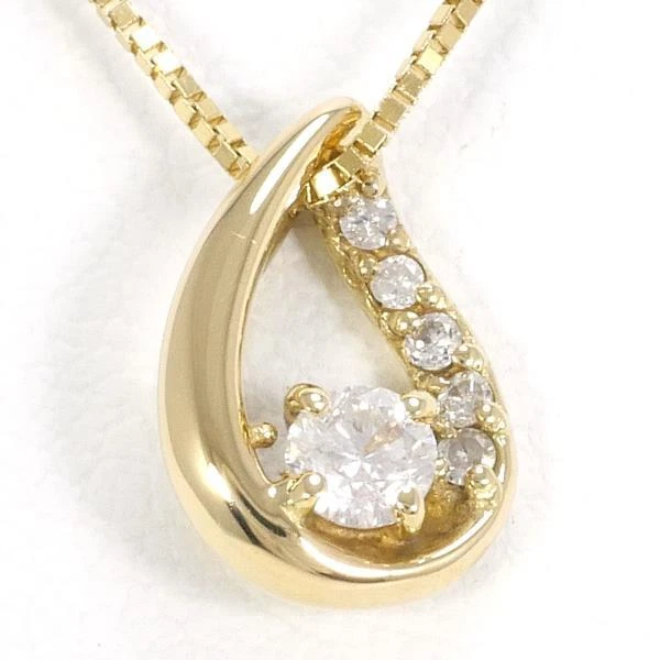 Jewelry 18K Yellow gold Necklace Diamond About1.8g About40cm Free