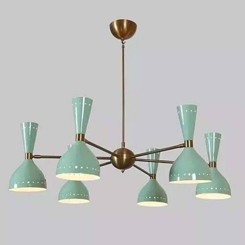 Mid Century Stilnovo Style Modern Sputnik Chandelier 6 Arms Diablo Lamp - Picture 3 of 3