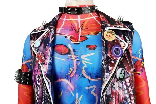 Spider-Punk Cosplay Set Suit Across the Spider-Verse Outfit Costume Halloween - Picture 8 of 17