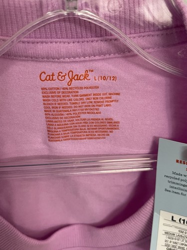 CAT & JACK Top- T-Shirt Pink Girl Sz L(10-12) Short Sleeve NEW - Picture 4 of 8