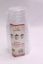 (200-Pk) Fineline TinyTemptations Tiny Hexagon Cube Bowl Clear Plastic 2.5 oz. 