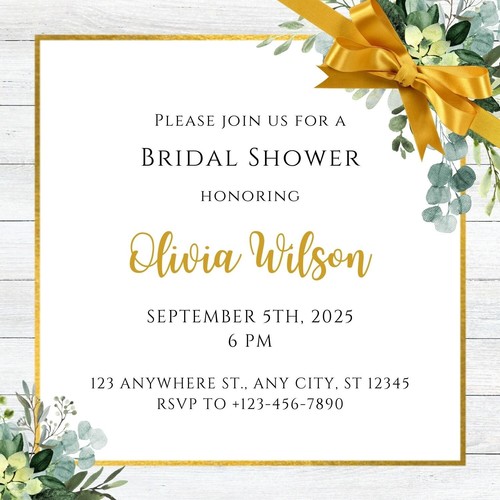 Customizable Bridal Wedding Shower Invitation Card Template #12 DIGITAL DOWNLOAD - Picture 3 of 10