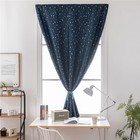  Blackout Curtains for Living Room Portable Sliver Star Decorated Decoration