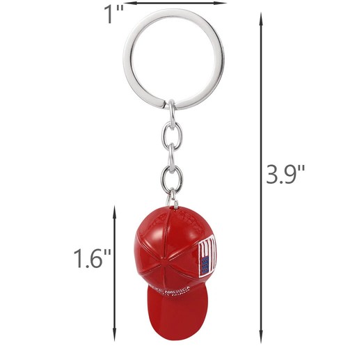 Trump 2024 roter Hut Anhänger Schlüsselanhänger Make America Great Again USA Flagge Key Chain - Bild 5 von 7