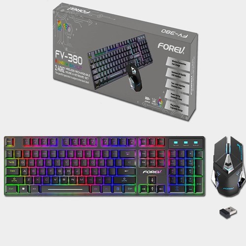 FOREV Desktop FV-380 Keyboard & Mouse Rainbow Backlight Free Shipping US Seller - Picture 2 of 5