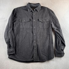 Grizzly Mountain Flannel Shirt Mens XL Gray Heavy Long Sleeve Outdoor