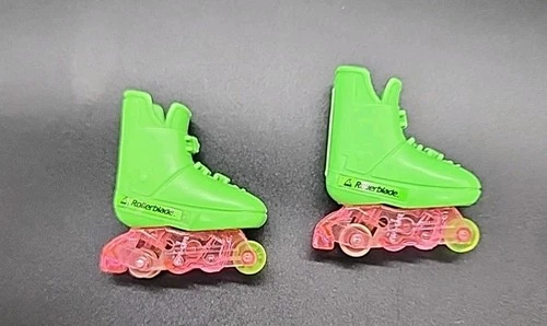 Vintage Barbie 1991 Mattel Flicker and Flash Ken Neon Green Rollerblades sparks