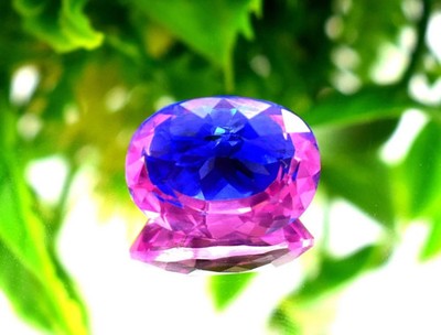Natural Pitambari Sapphire Bi-Color 10.45 Ct Oval Cut Certified Loose Gemstone