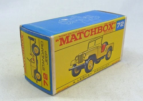 Lesney Matchbox Toys MB72b Standard Jeep ORIGINAL Empty F Type Box