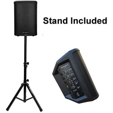 Berlingtone 8-Inch 500W Bluetooth Powered PA Speaker System with Stands