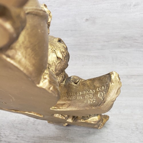 Engel Cherub gold verziert Pflanzgefäß Wand Tasche hängend 1975 Universal Statue 14" - Bild 5 von 6