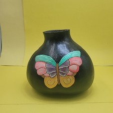Hand Painted Butterfly Large Gourd Vase