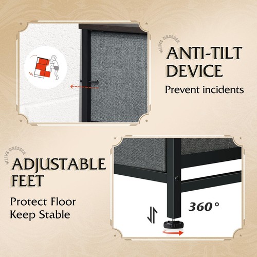 9-Drawer Dresser, Fabric Storage Tower for Bedroom, Hallway, Entryway, Closet... - Picture 6 of 9
