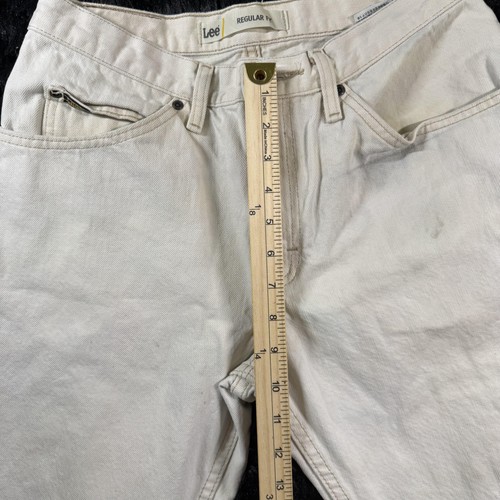 Lee Jeans Para Hombres 32x30 Blanco Calce Regular Pierna Recta Cremallera Mosca Denim Ropa de Trabajo - Imagen 5 de 13