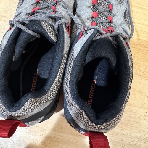 Merrell Mens Hiking Shoes Yokota 2 Mid Sz 12 Boulder Gray Black Waterproof Trail - Picture 8 of 9