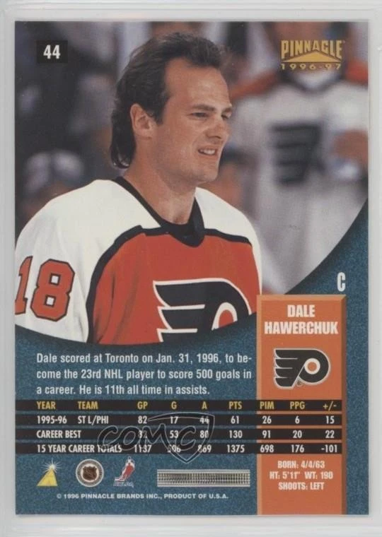 1996-97 Pinnacle Dale Hawerchuk #44 HOF - Image 2 of 2